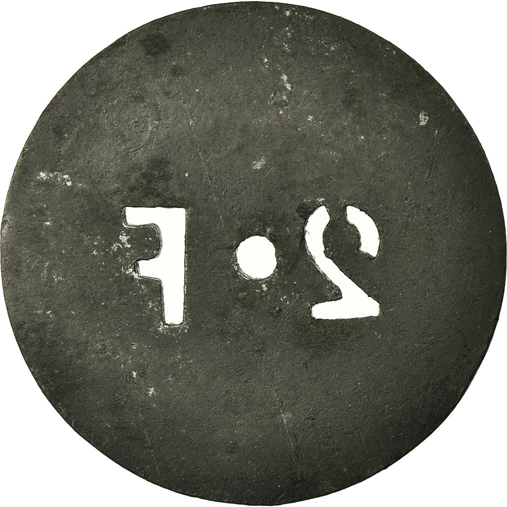 Coin, France, Forges de Gueugnon, Gueugnon, 2 Francs, AU(50-53), Zinc