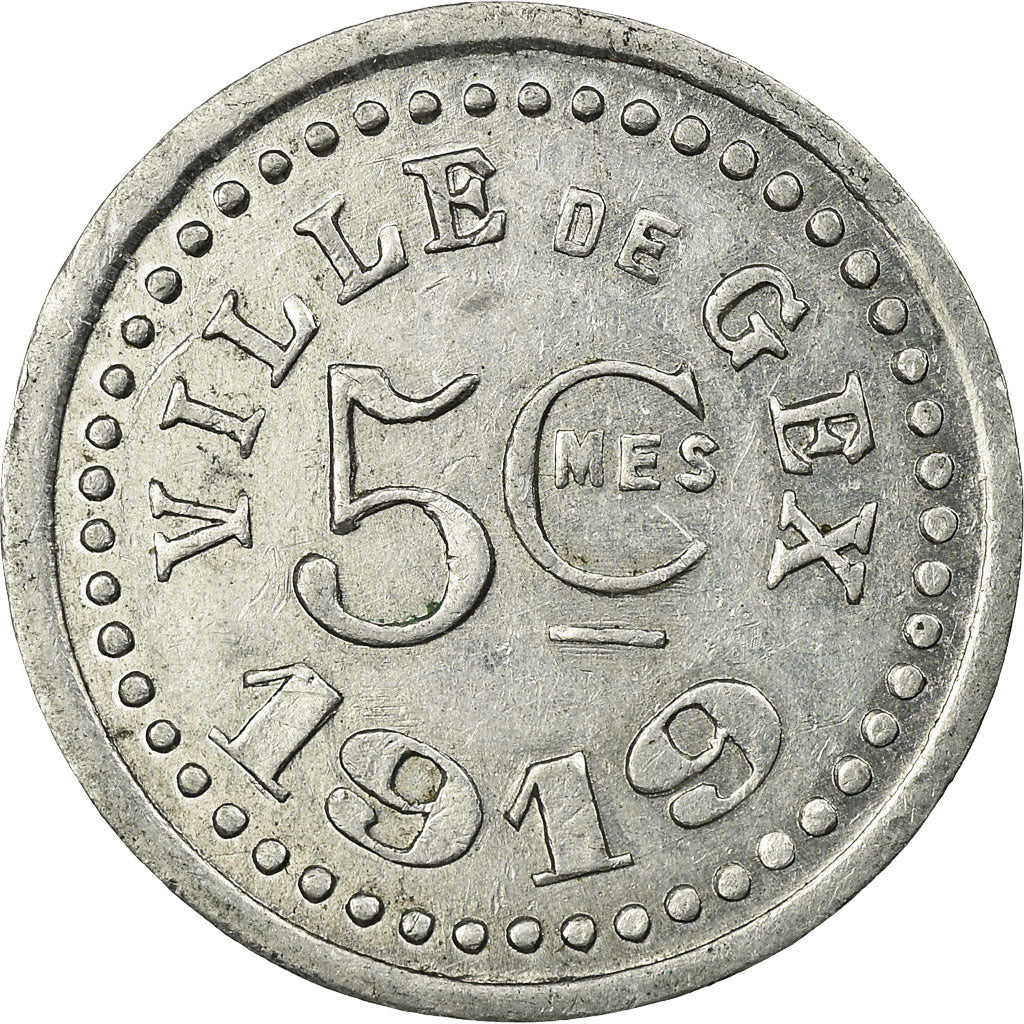Monnaie, France, Ville de Gex, Gex, 5 Centimes, 1919, SUP, Aluminium, Elie:10.1