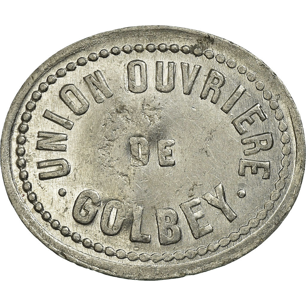 Munten, Frankrijk, Union Ouvrière, Golbey, 10 Centimes, ZF+, Aluminium