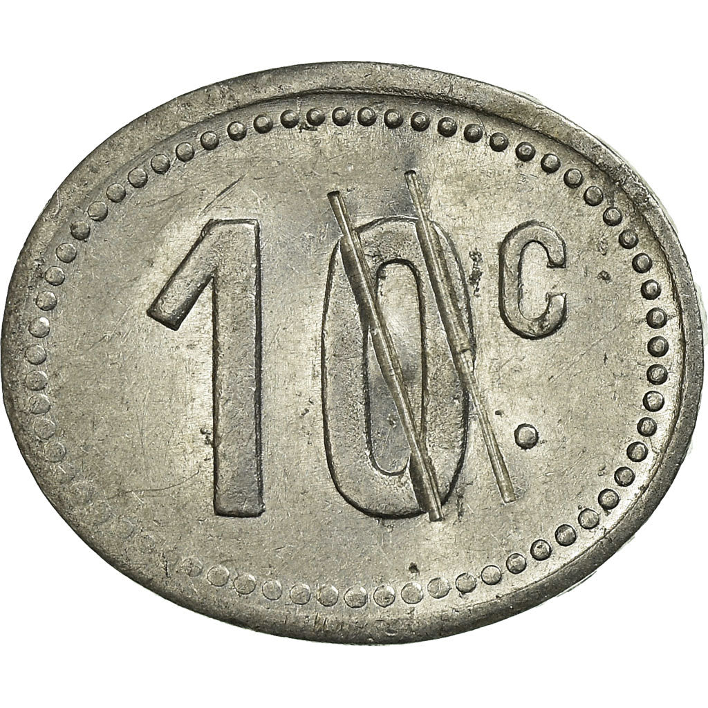Munten, Frankrijk, Union Ouvrière, Golbey, 10 Centimes, ZF+, Aluminium