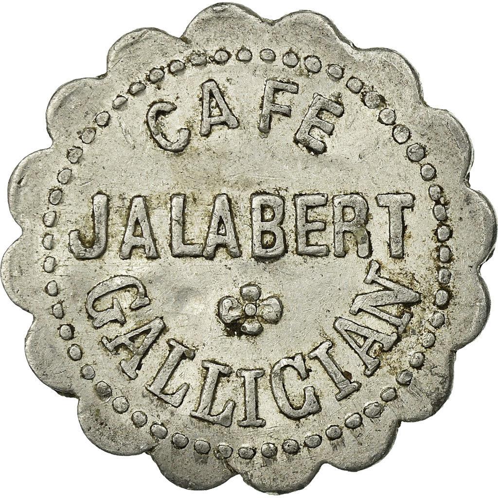 Monnaie, France, Café JALABERT, Gallician, Vauvert, 25 Centimes, TTB