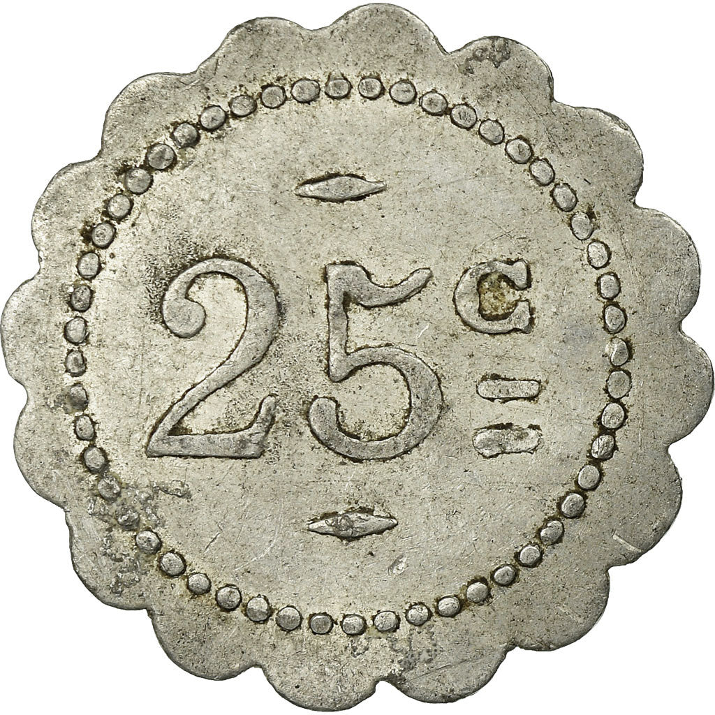 Monnaie, France, Café JALABERT, Gallician, Vauvert, 25 Centimes, TTB