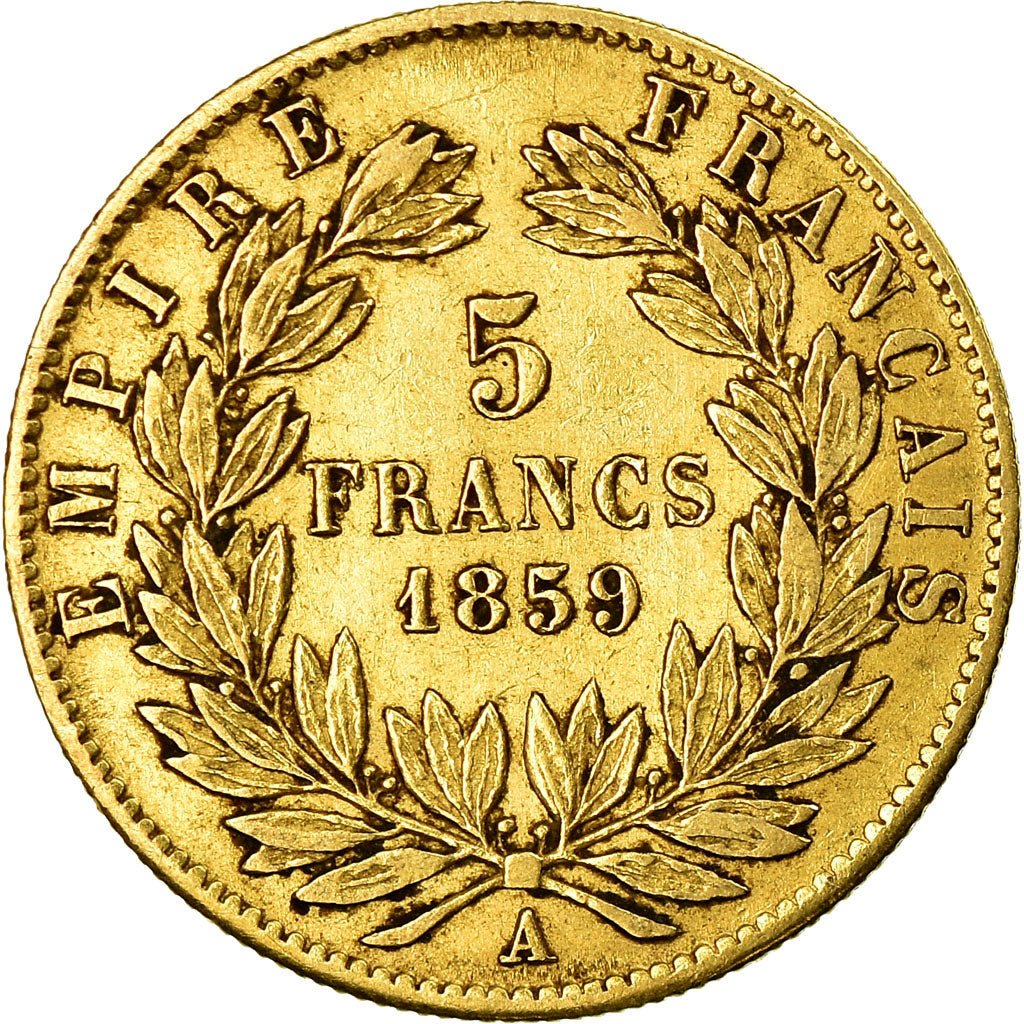 Coin, France, Napoleon III, 5 Francs, 1859, Paris, VF(30-35), Gold, Gadoury:1001
