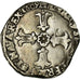 Moeda, França, Henri IV, 1/4 Ecu, 1609, Bordeaux, VF(30-35), Prata