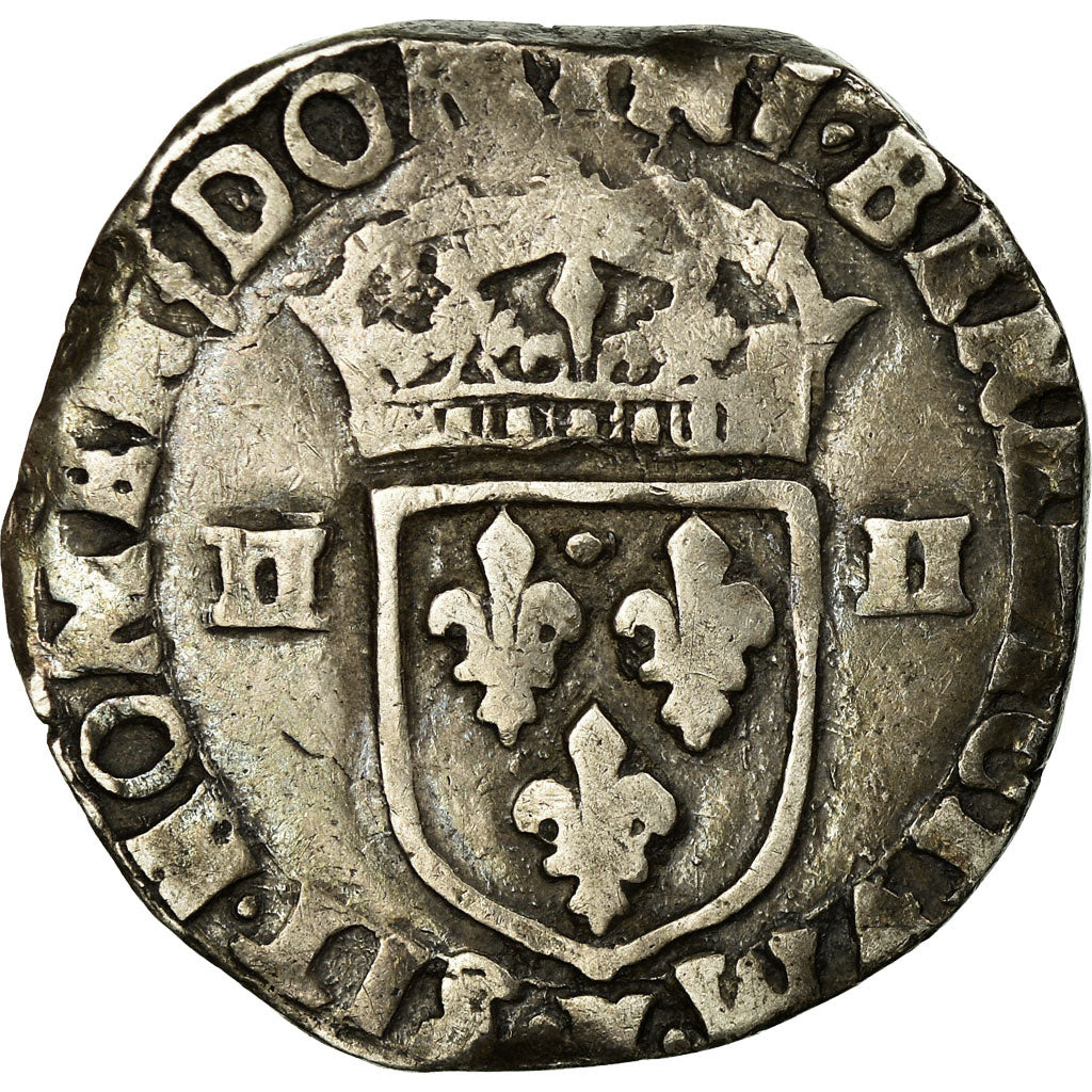 Moeda, França, Henri IV, 1/4 Ecu, 1609, Bordeaux, VF(30-35), Prata