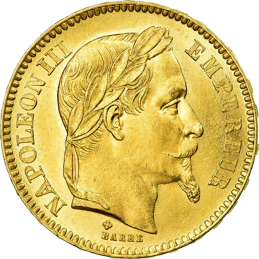 Moneda, Francia, Napoleon III, 20 Francs, 1865, Strasbourg, EBC, Oro, KM:801.2
