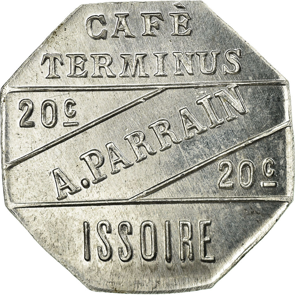 Coin, France, Café Terminus, A. PARRAIN, Issoire, 20 Centimes, 1914-1918