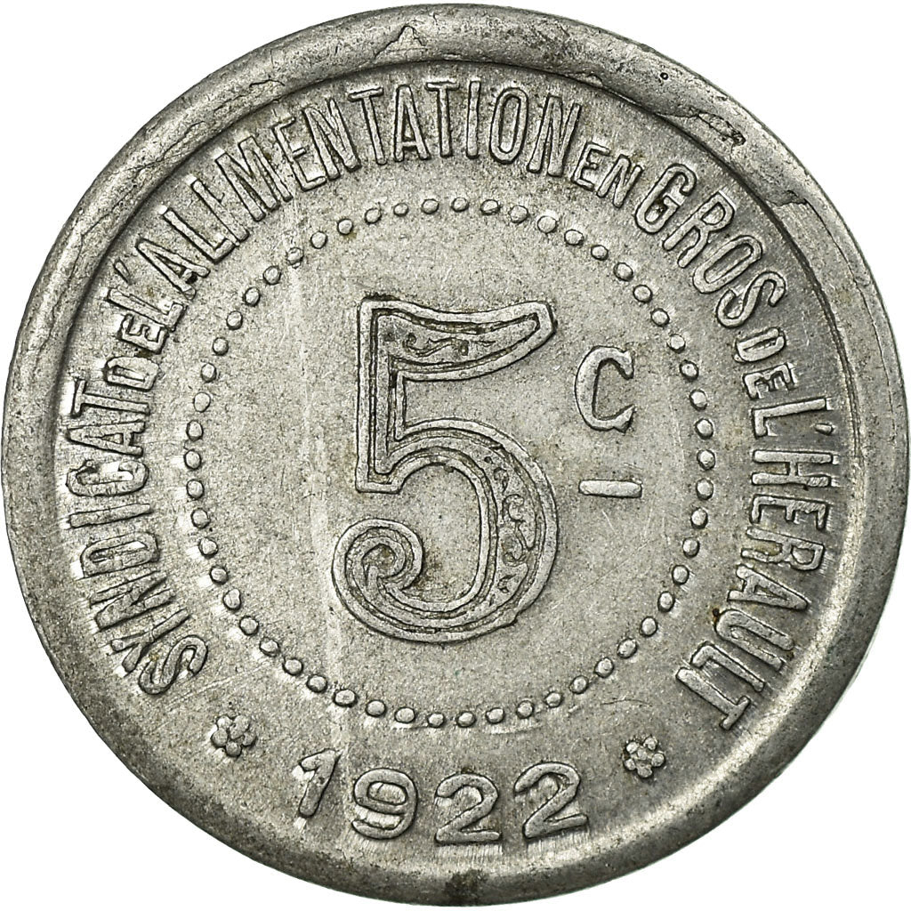 Coin, France, Syndicat de l'Alimentation en gros de l'Hérault, 5 Centimes