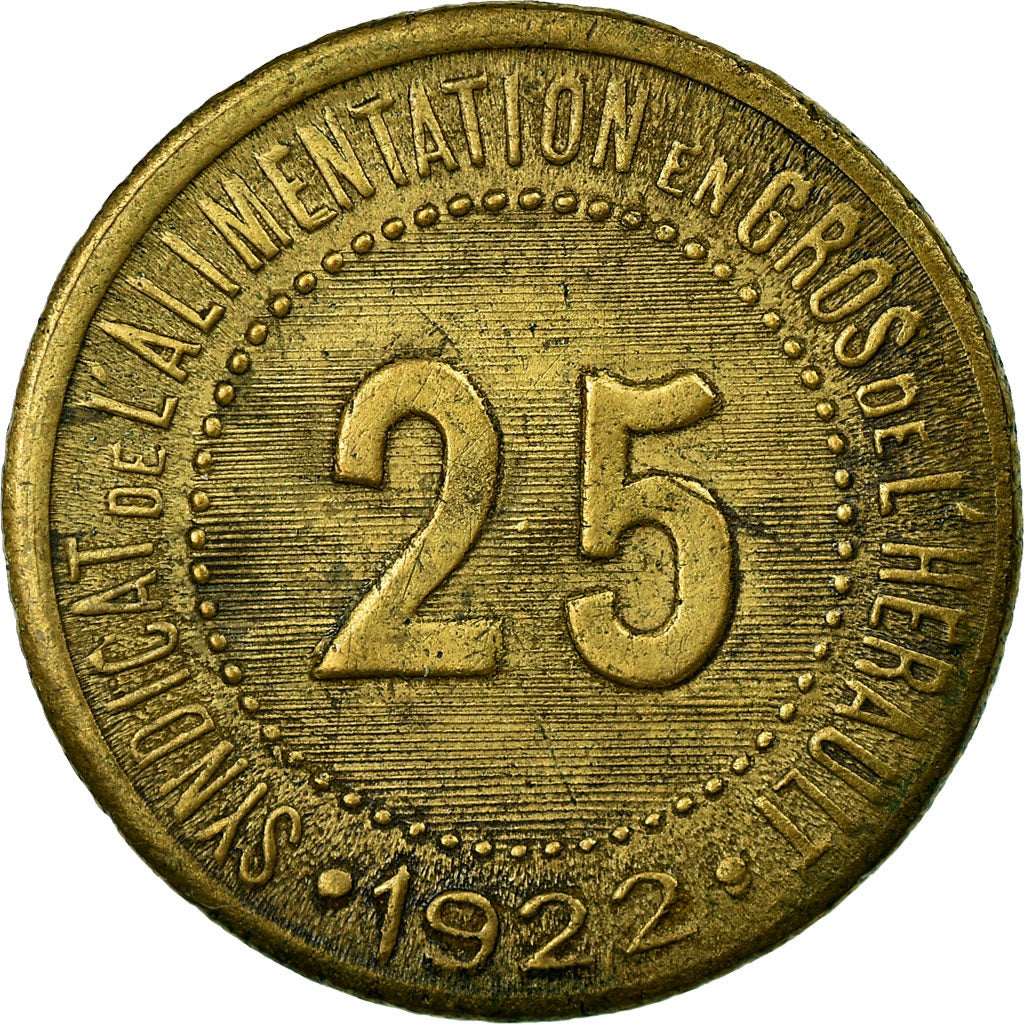 Coin, France, Syndicat de l'Alimentation en gros de l'Hérault, 25 Centimes
