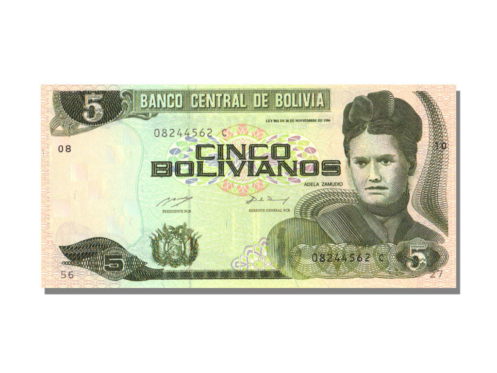Bolivia, 5 Bolivianos, 1986, 1986-11-28, UNC(65-70)