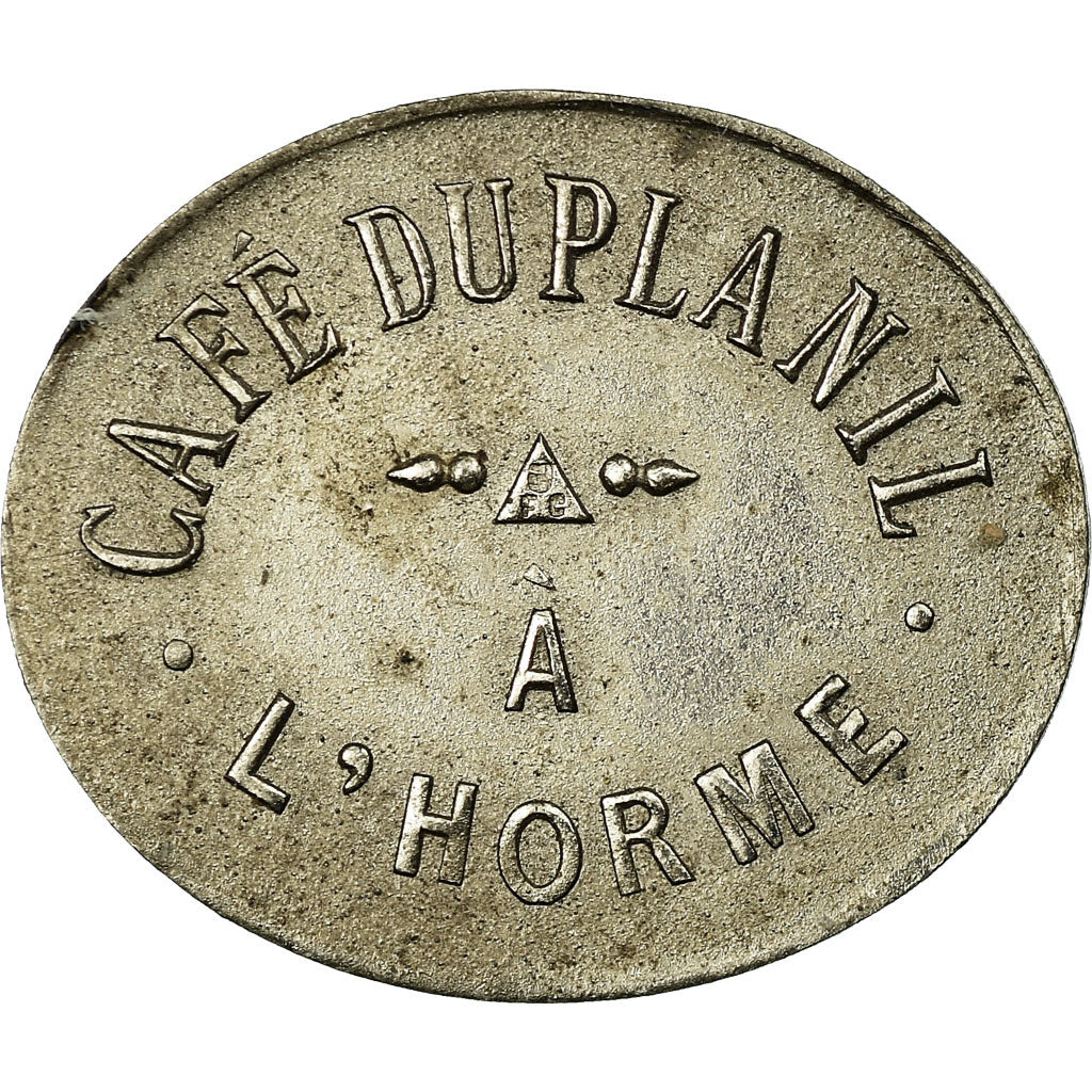 Munten, Frankrijk, Café DUPLANIL, L'Horme, 12-1/2 Centimes, ZF+, Nickel plated