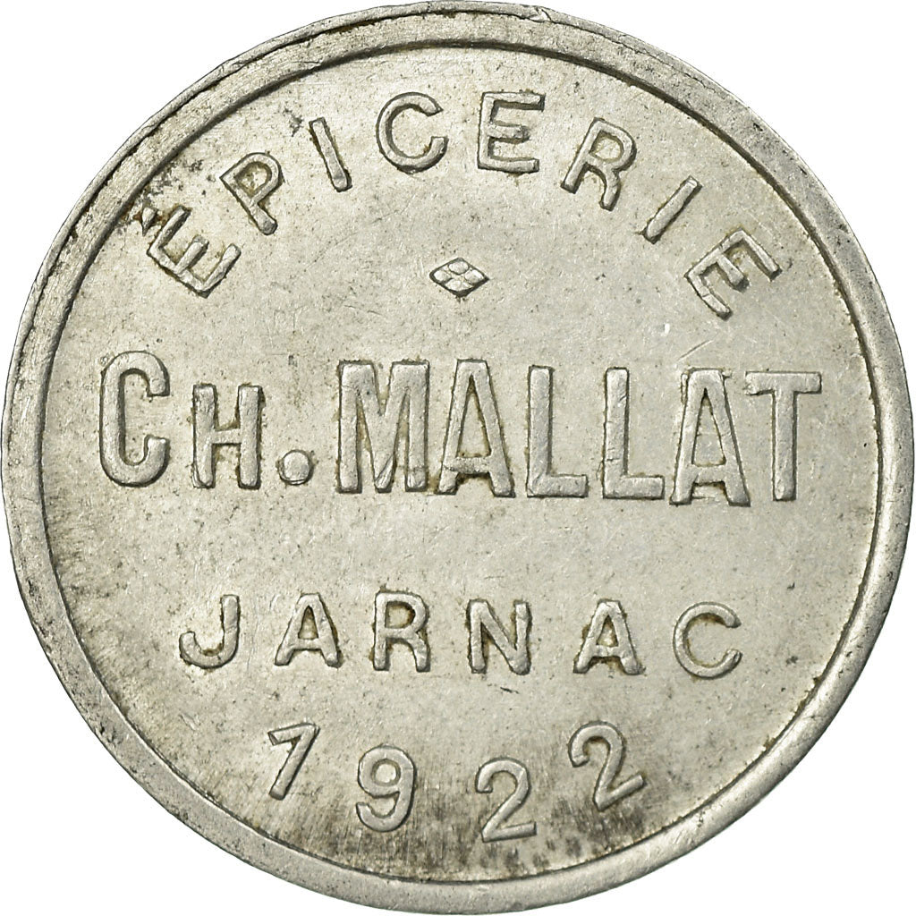 Coin, France, Epicerie, Ch.MALLAT, Jarnac, 10 Centimes, 1922, AU(55-58)