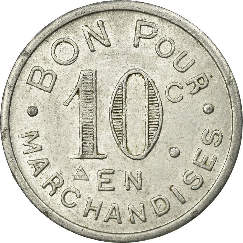 Coin, France, Epicerie, Ch.MALLAT, Jarnac, 10 Centimes, 1922, AU(55-58)