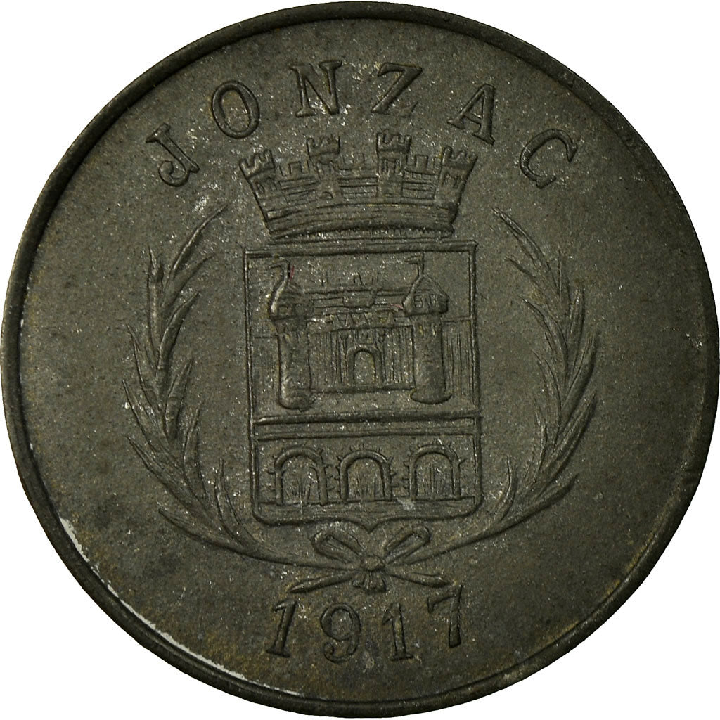 Coin, France, Union des Commerçants, Jonzac, 5 Centimes, 1917, AU(50-53)