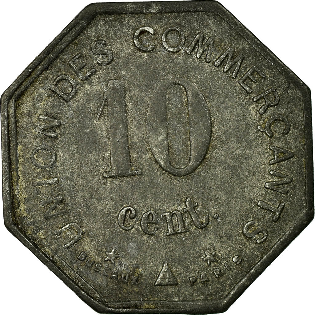 Coin, France, Union des Commerçants, Jonzac, 10 Centimes, 1917, EF(40-45)