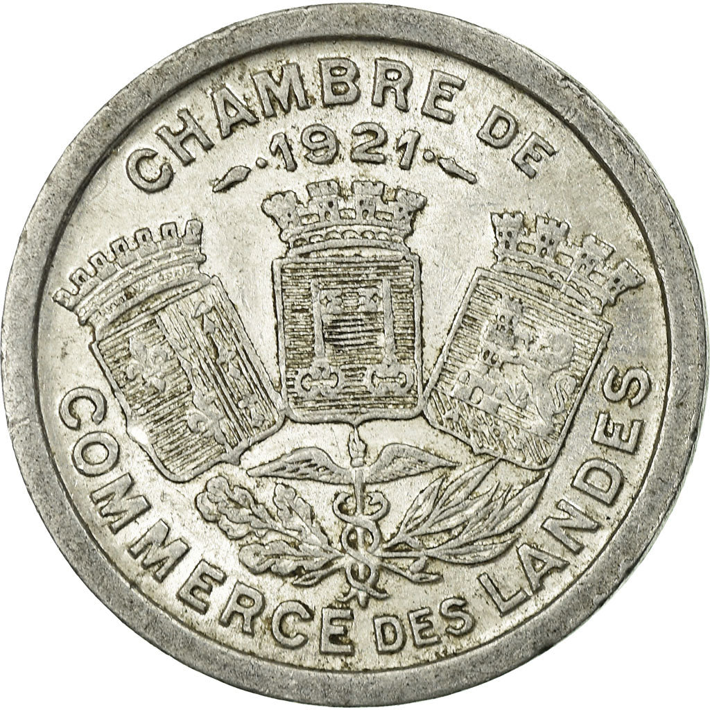 Coin, France, Chambre de Commerce, Landes, 5 Centimes, 1921, AU(55-58)