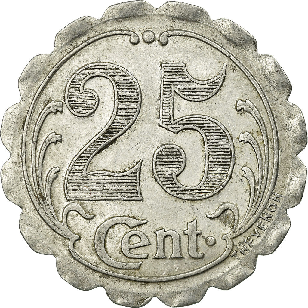 Moneta, Francia, Chambre de Commerce, Landes, 25 Centimes, 1921, BB+, Alluminio