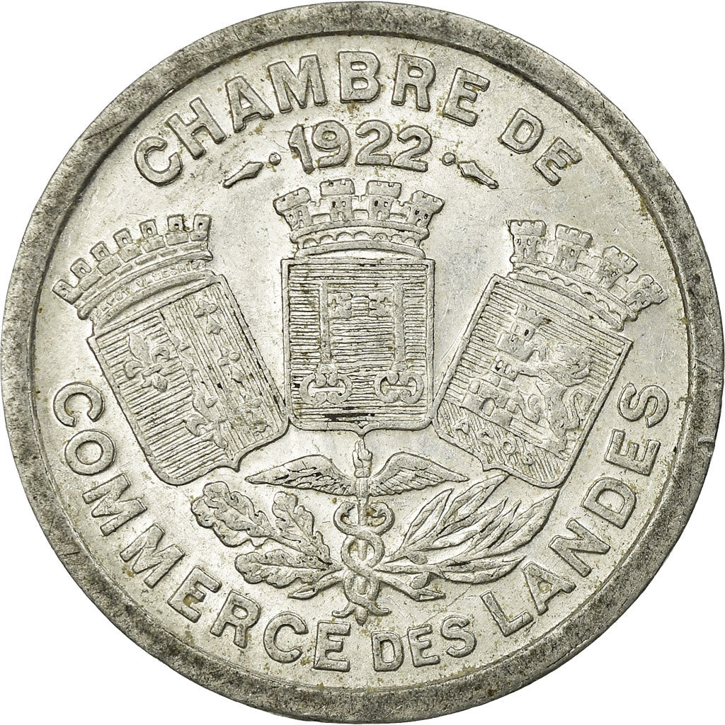 Coin, France, Chambre de Commerce, Landes, 10 Centimes, 1922, AU(50-53)