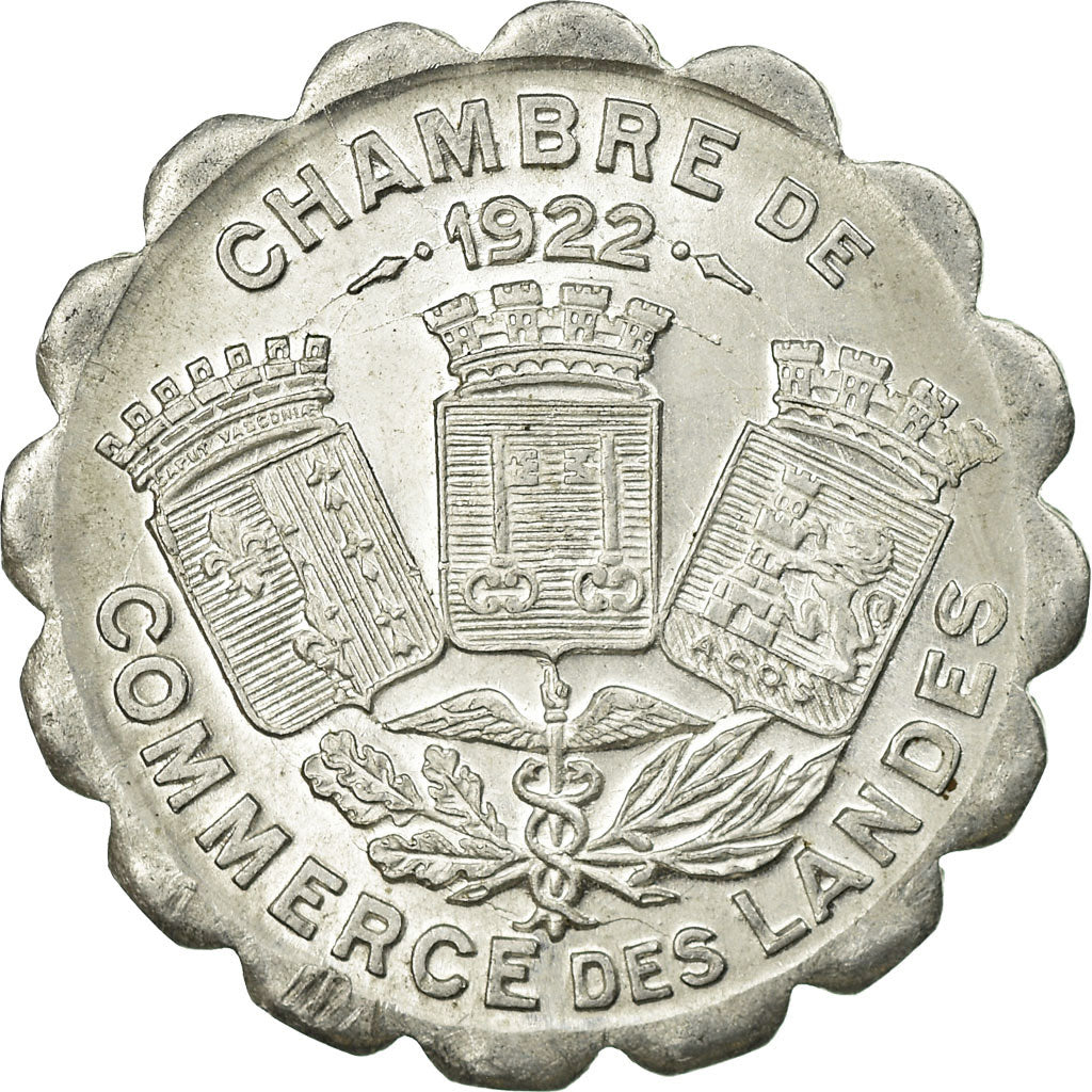 Münze, Frankreich, Chambre de Commerce, Landes, 25 Centimes, 1922, UNZ
