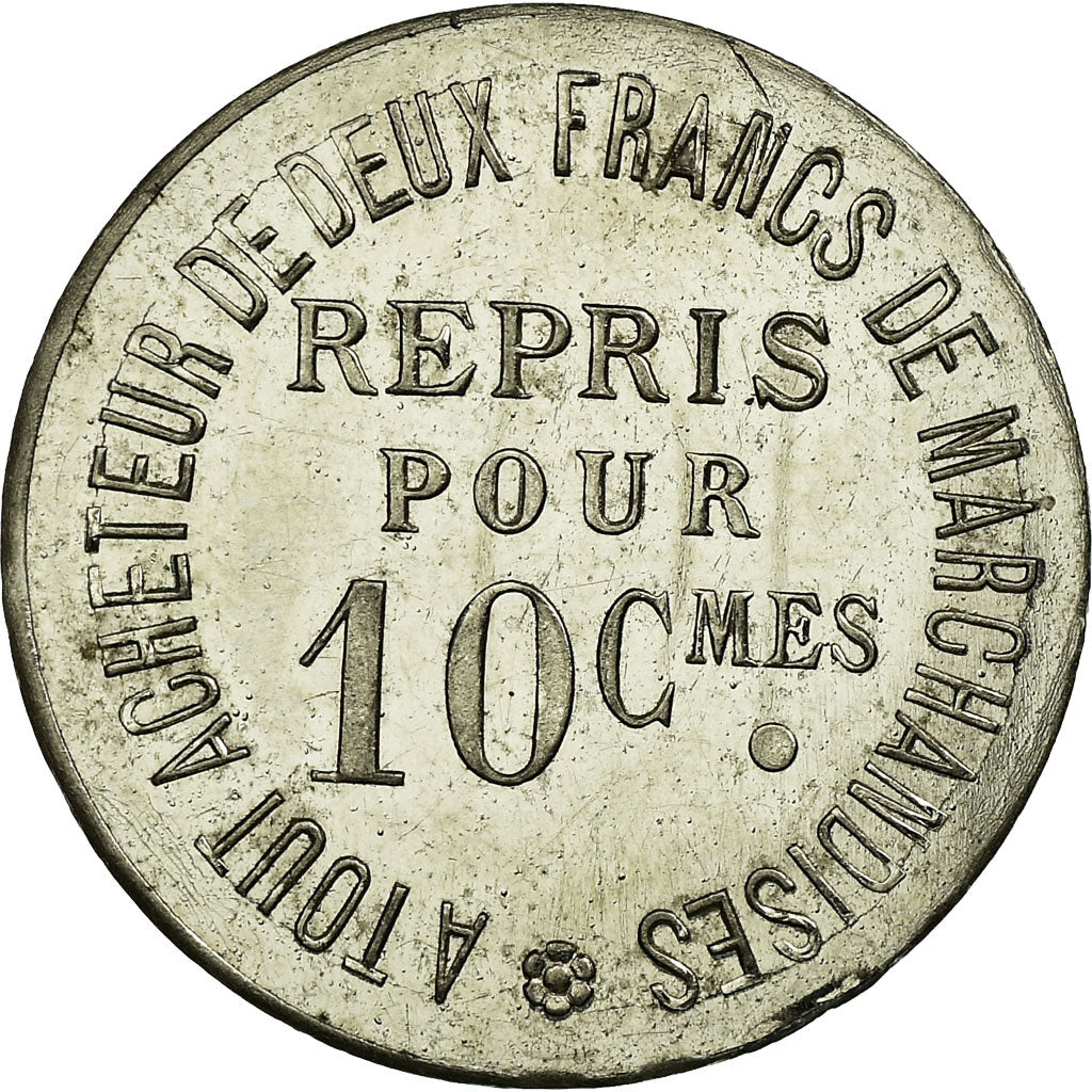 Munten, Frankrijk, Au Gagne Petit, Rue Joinville, 63, Laval, 10 Centimes, PR+