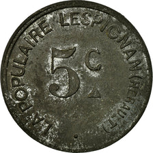 Moneta, Francia, La Populaire, Lespignan, 5 Centimes, BB+, Zinco, Elie:15.1