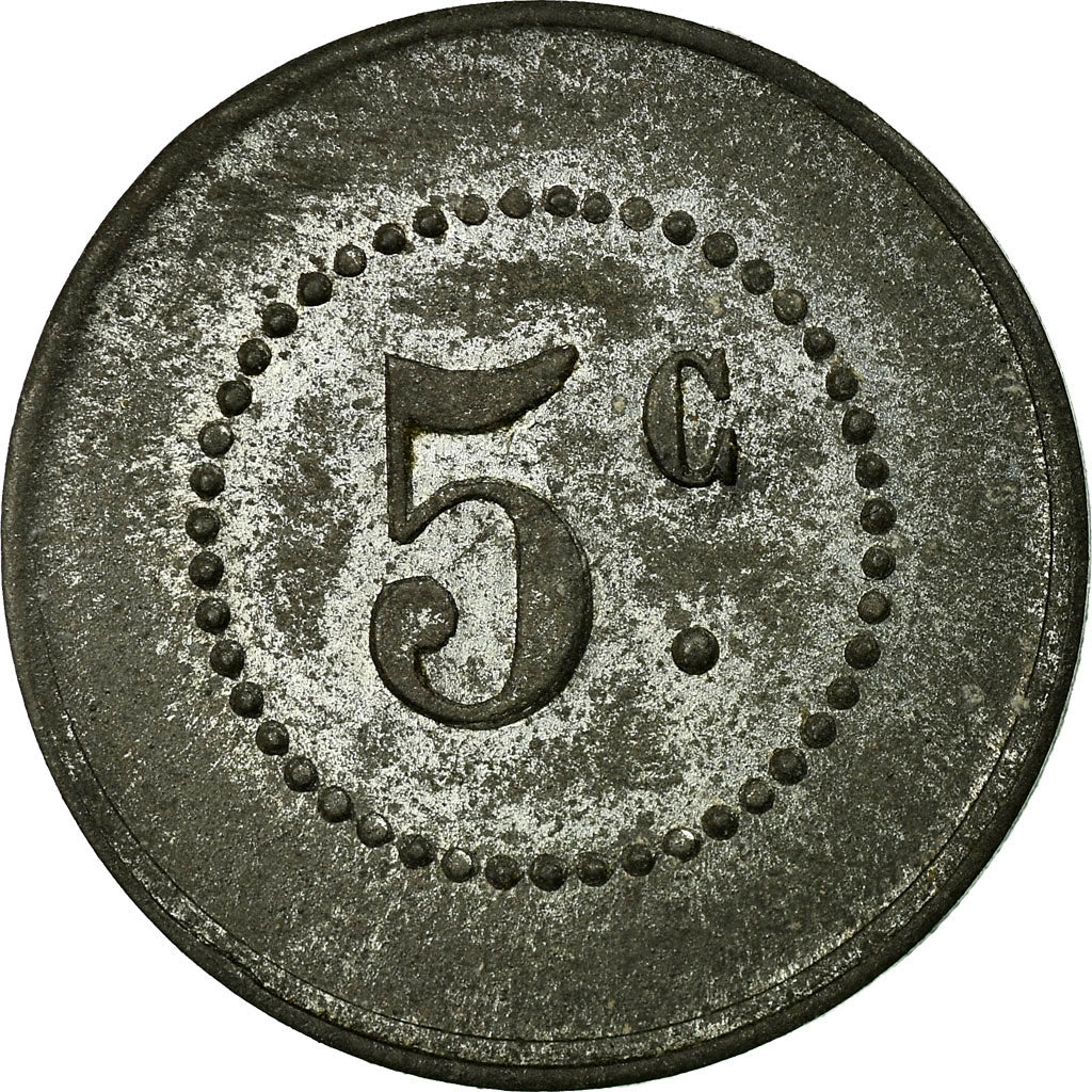 Moneta, Francia, La Populaire, Lespignan, 5 Centimes, BB+, Zinco, Elie:15.1