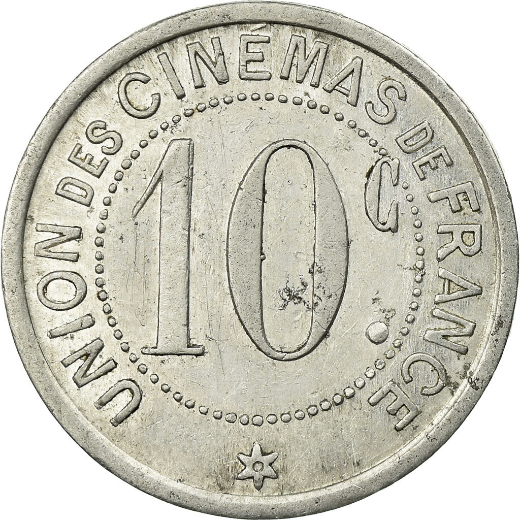 Moeda, França, Union des Cinémas de France, Paris, 10 Centimes, AU(50-53)