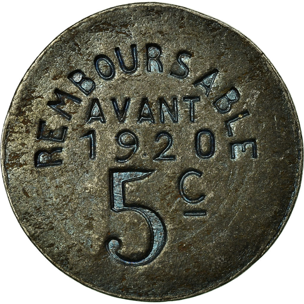 Munten, Frankrijk, Henric lou Biarnes, Pau, 5 Centimes, PR, Iron, Elie:10.1