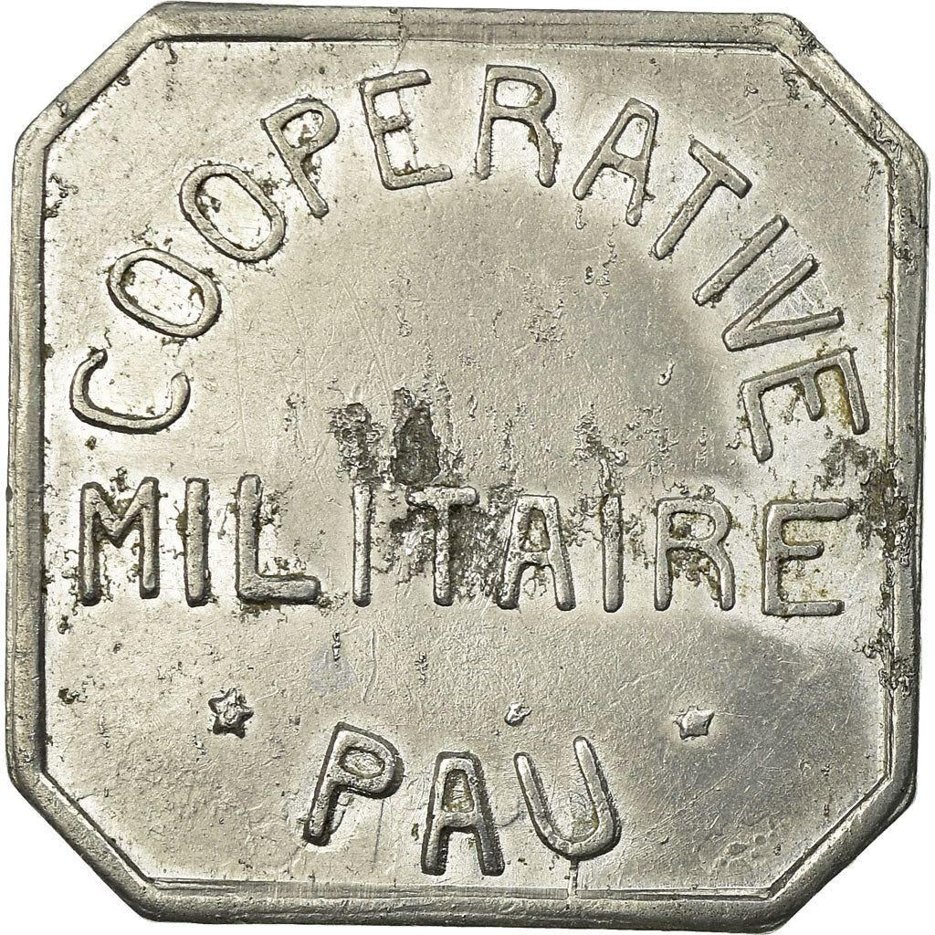 Coin, France, Coopérative Militaire, Pau, 25 Centimes, EF(40-45), Aluminium