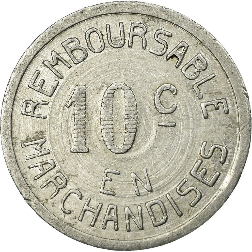 Monnaie, France, PAILLOUS J., Pau, 10 Centimes, TTB, Aluminium, Elie:55.1
