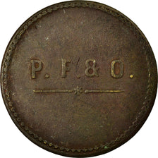 Coin, France, Perret Frères & Olivier, Sain-Bel, 1 Franc, EF(40-45), Brass