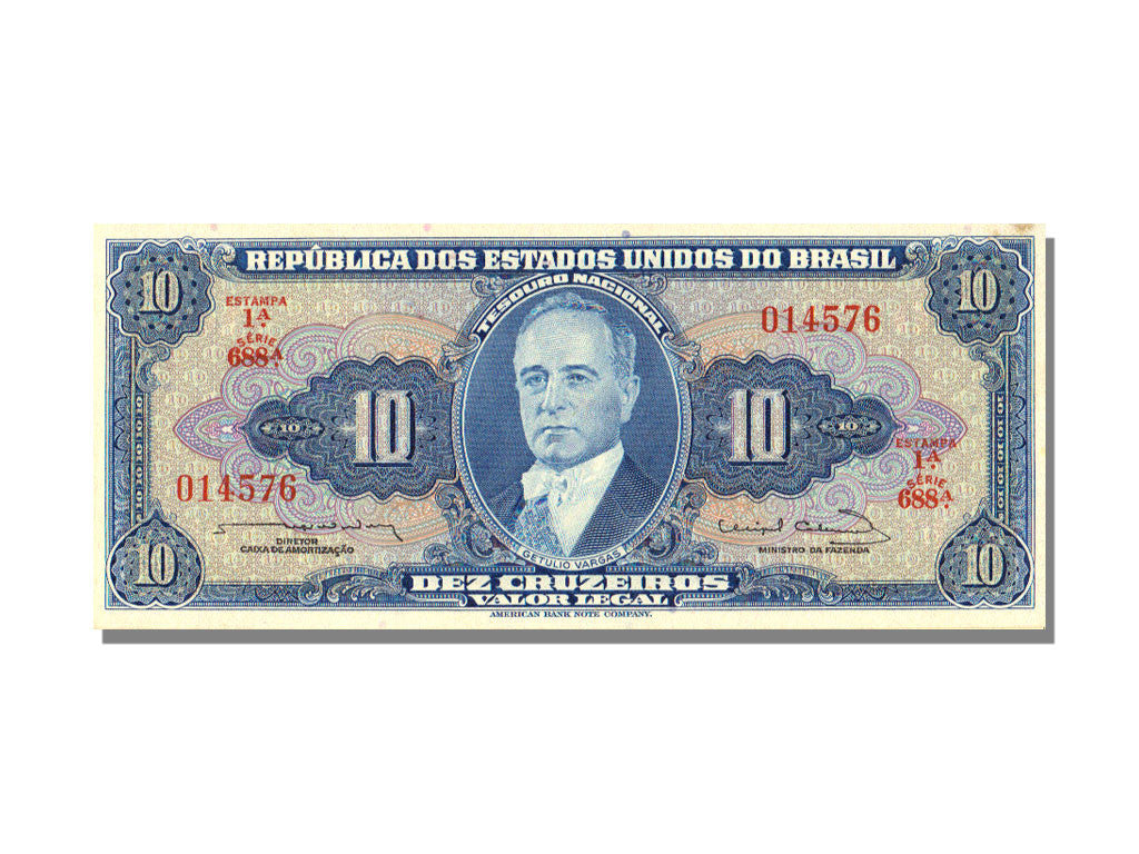 Banknote, Brazil, 10 Cruzeiros, UNC(65-70)