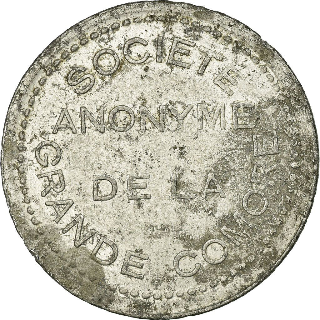 Coin, Comoros, Société Anonyme de la Grande Comore, 25 Centimes, VF(30-35)