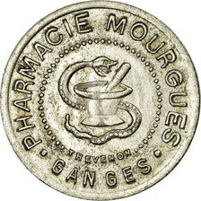 Munten, Frankrijk, Pharmacie MOURGUES, Ganges, 10 Centimes, PR, Nickel plated