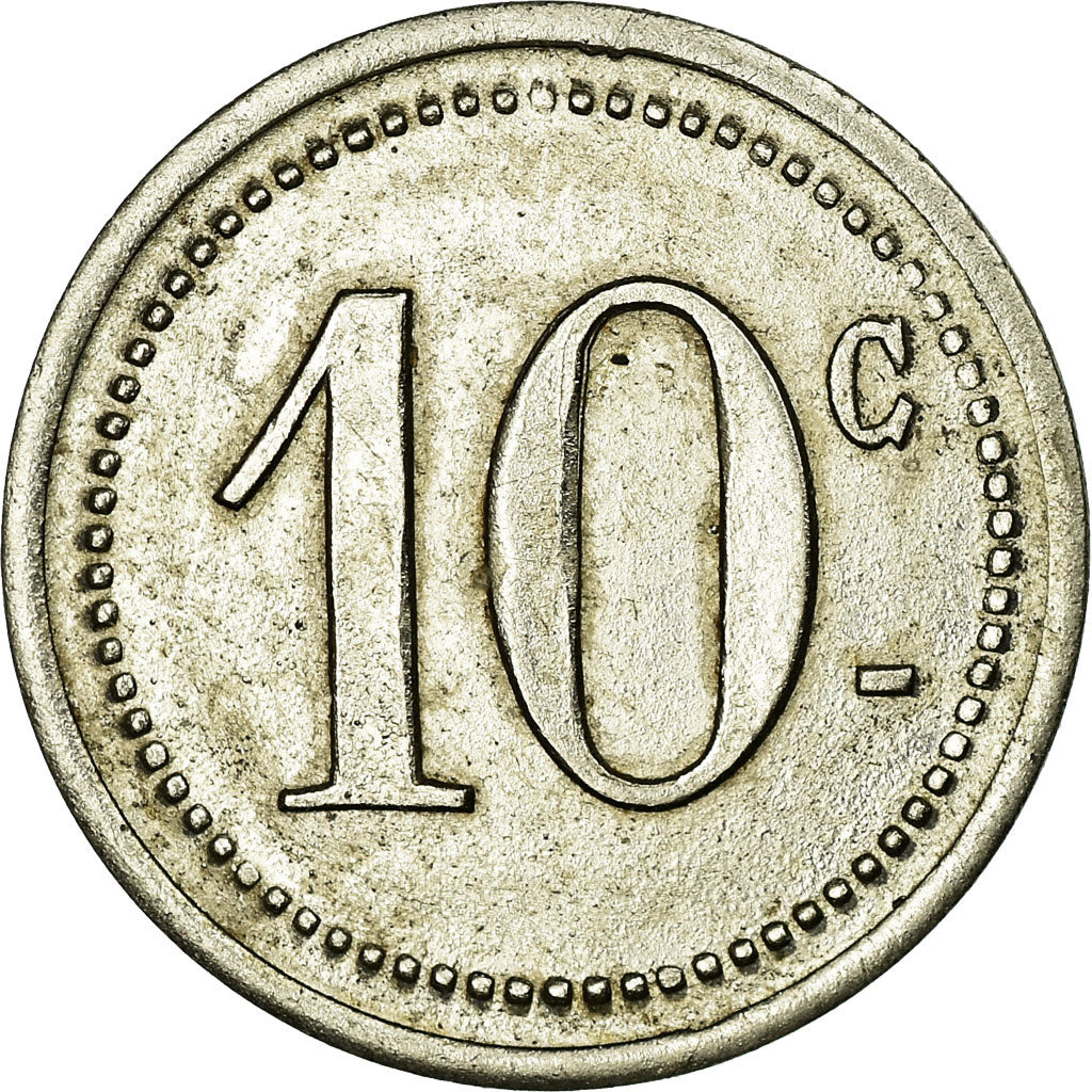 Munten, Frankrijk, Pharmacie MOURGUES, Ganges, 10 Centimes, PR, Nickel plated