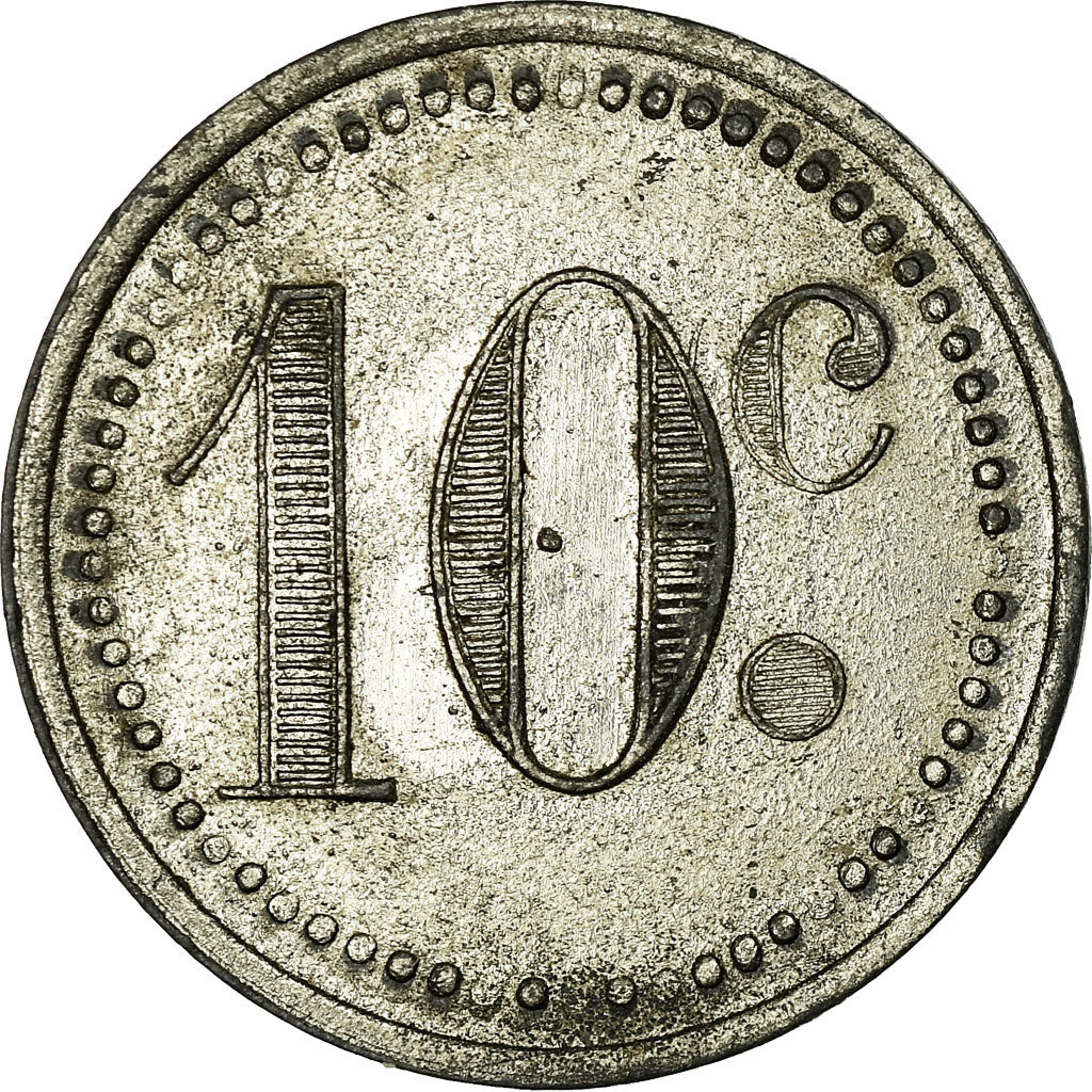 Monnaie, France, Pharmacie MOURGUES, Ganges, 10 Centimes, TTB+, Zinc nickelé