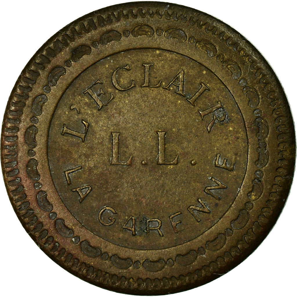 France, 50 Centimes, Jeton à consommer, L'Eclair L.L., La Garenne, TTB, Laiton