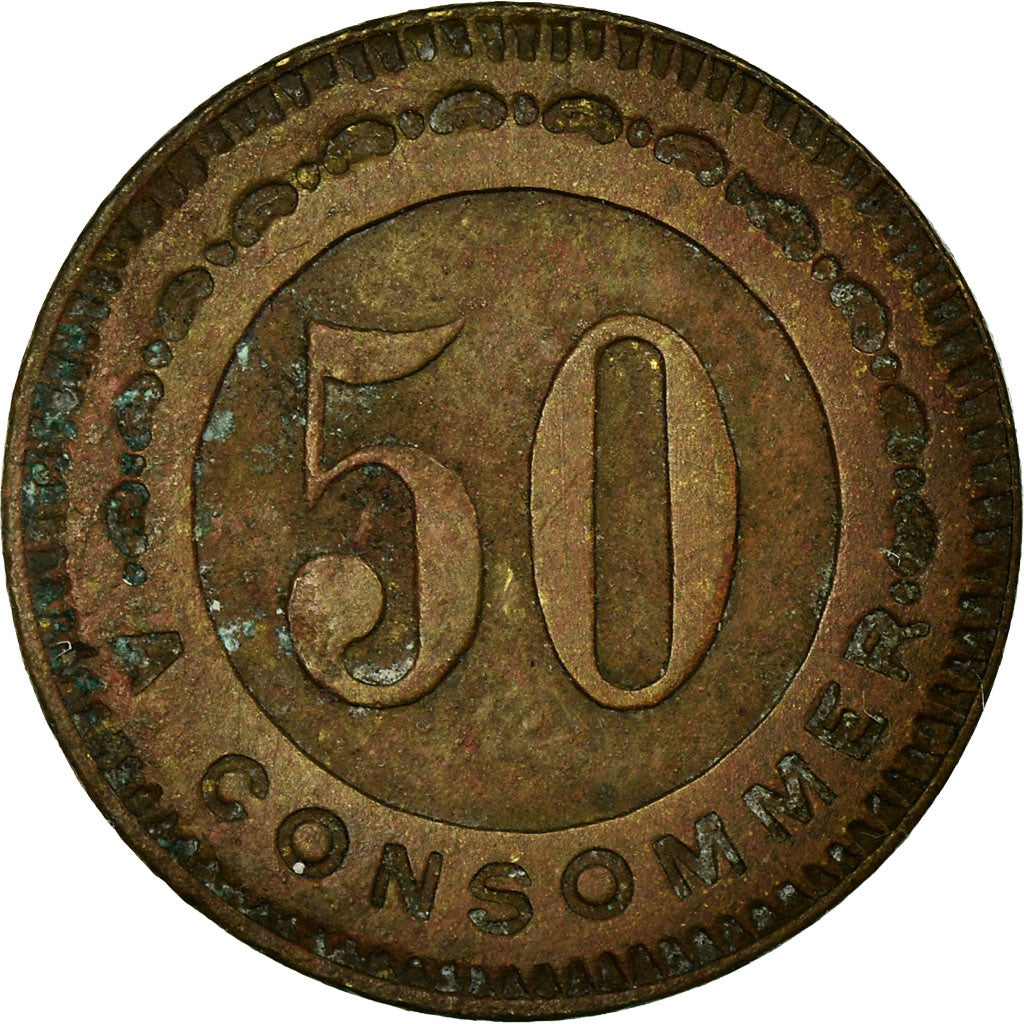 France, 50 Centimes, Jeton à consommer, L'Eclair L.L., La Garenne, TTB, Laiton