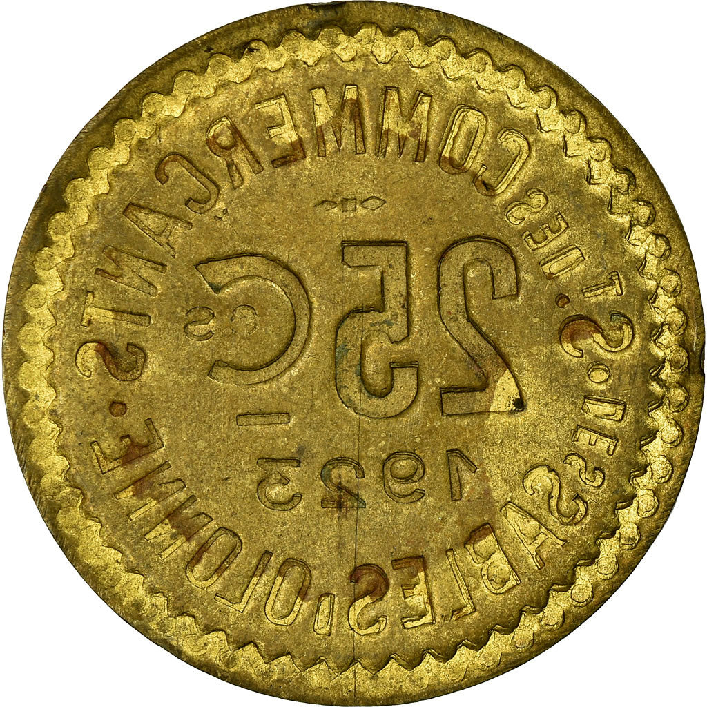 Monnaie, France, Société des Commerçants, Les Sables-d'Olonne, 25 Centimes