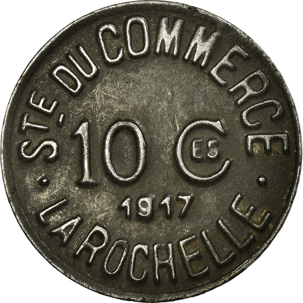 Moeda, França, Société du Commerce, La Rochelle, 10 Centimes, 1917