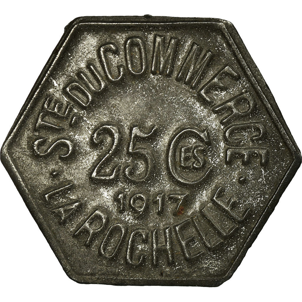 Monnaie, France, Société du Commerce, La Rochelle, 25 Centimes, 1917, TTB