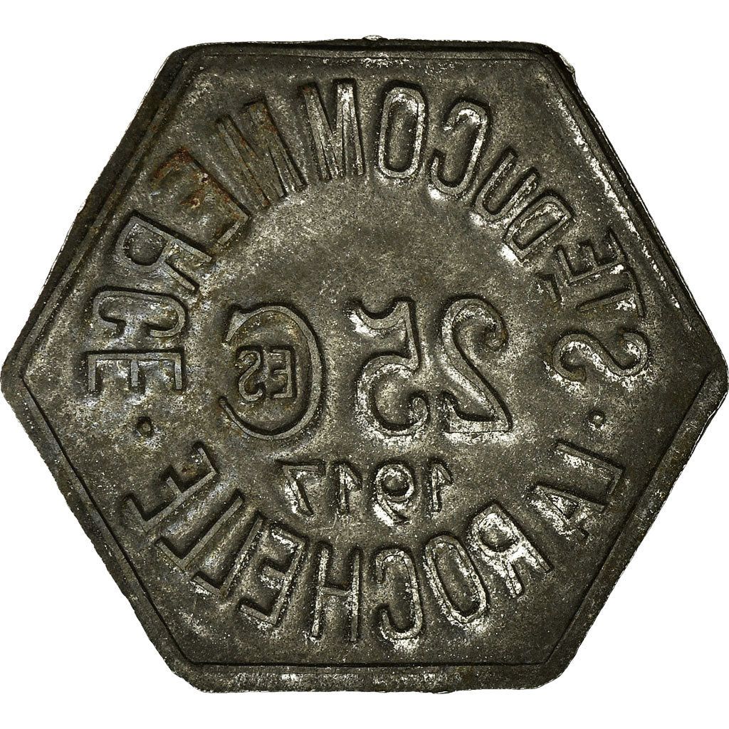 Monnaie, France, Société du Commerce, La Rochelle, 25 Centimes, 1917, TTB