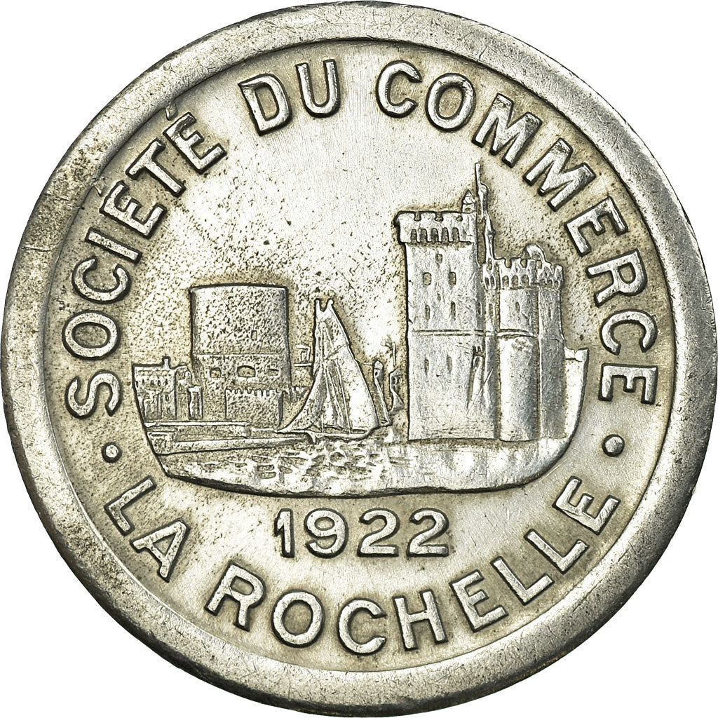 Coin, France, Société du Commerce, La Rochelle, 10 Centimes, 1922, AU(55-58)