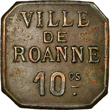 Monnaie, France, Ville de Roanne, Roanne, 10 Centimes, TTB, Cuivre, Elie:10.1