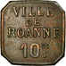 Monnaie, France, Ville de Roanne, Roanne, 10 Centimes, TTB, Cuivre, Elie:10.1
