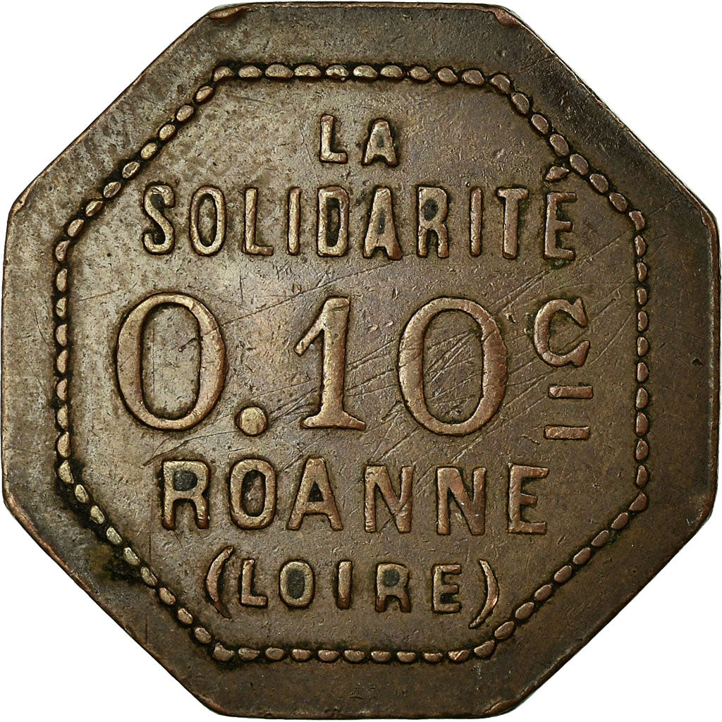 Moneta, Francia, Coopérative Civile La Solidarité, Roanne, 0.10 Centime, BB