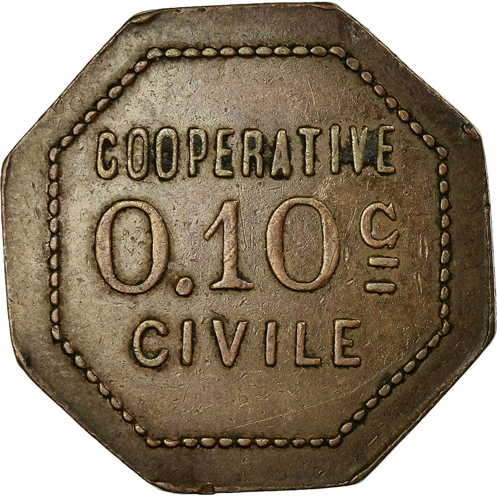 Moneta, Francia, Coopérative Civile La Solidarité, Roanne, 0.10 Centime, BB