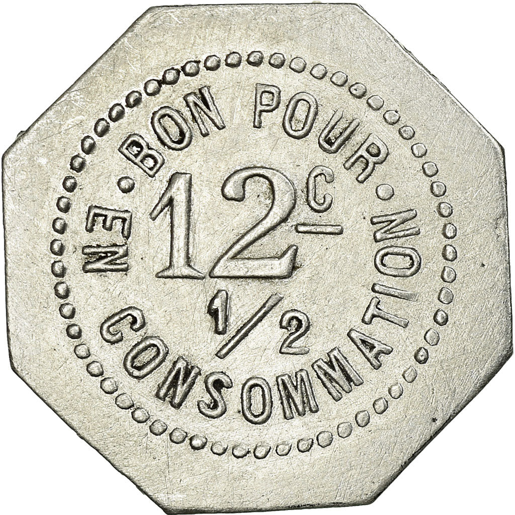 Monnaie, France, Café AUDARD, Roche-La-Molière, 12-1/2 Centimes, SUP