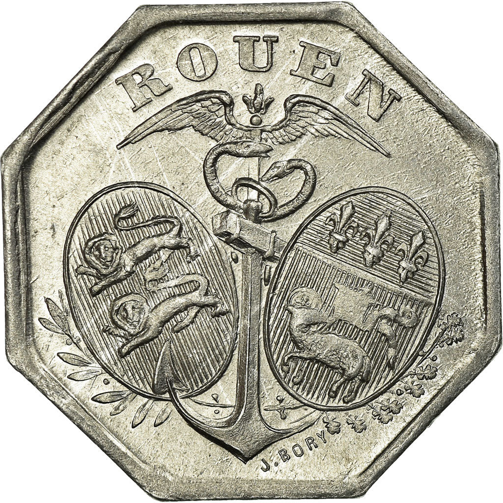 Moneta, Francia, Chambre de Commerce, Rouen, 10 Centimes, 1918, SPL, Alluminio
