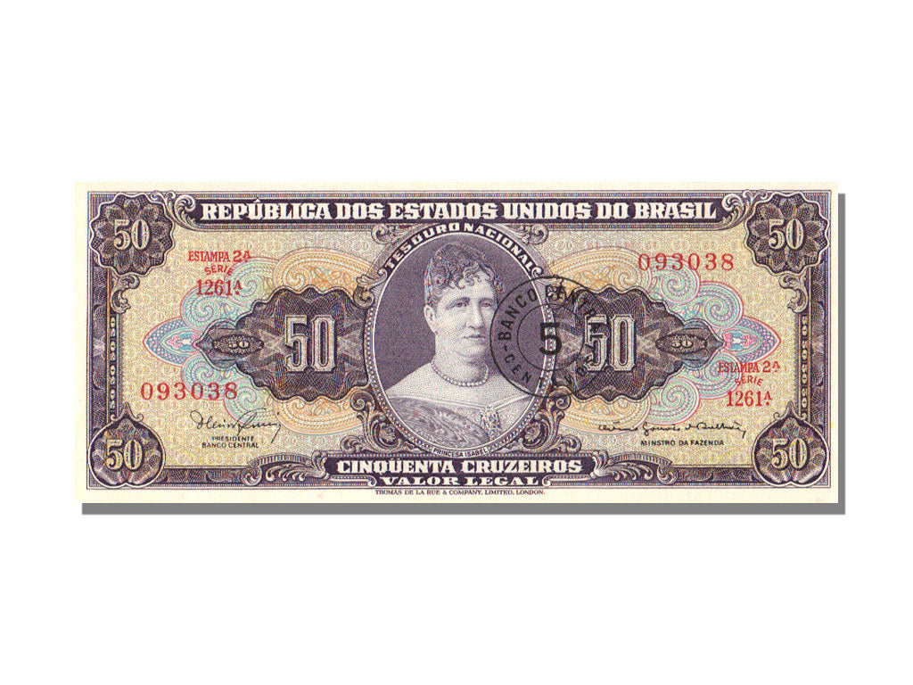 Brazil, 5 Centavos on 50 Cruzeiros, KM #184a, UNC(65-70), 1261A